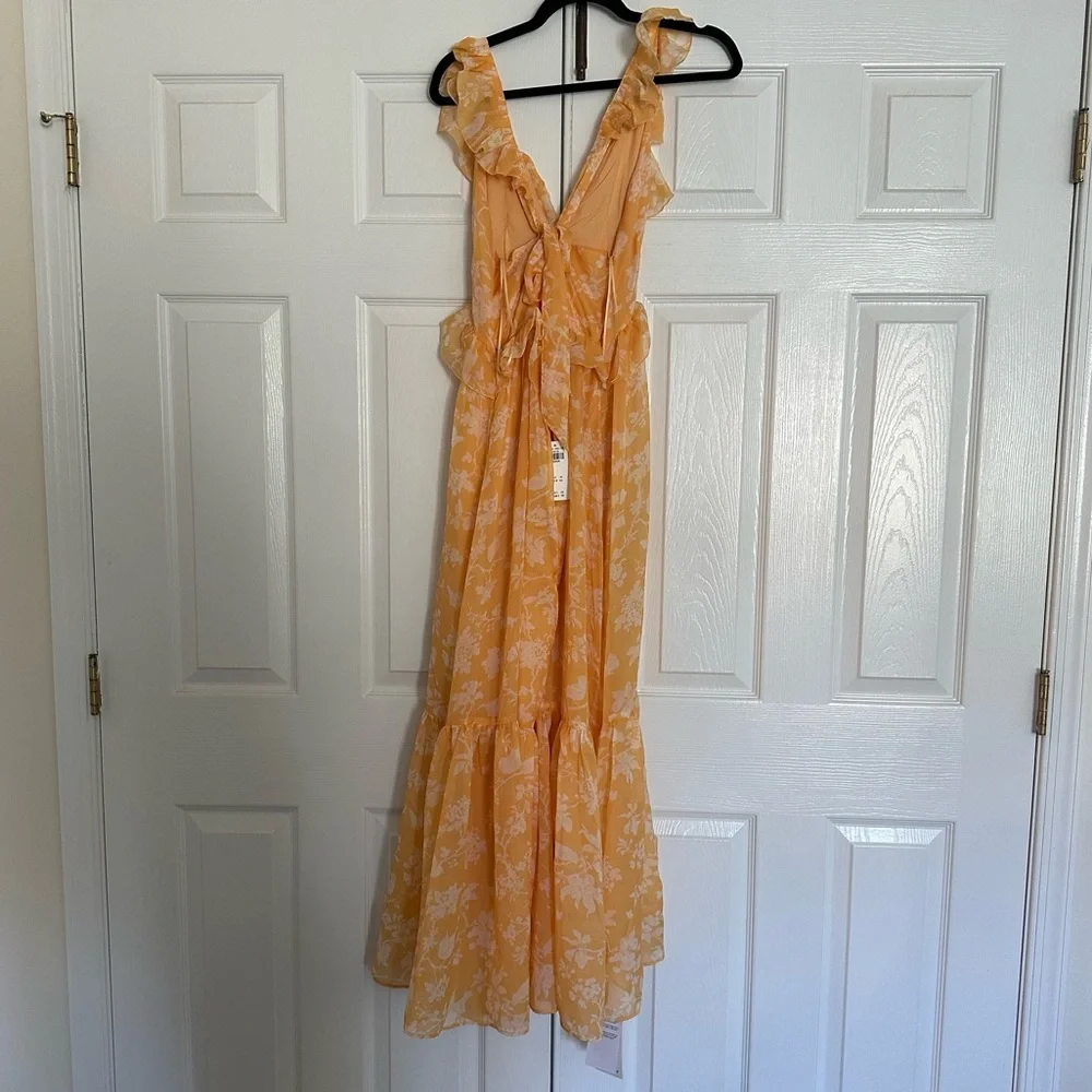 Abercrombie & Fitch Floral Maxi Dress in Peach